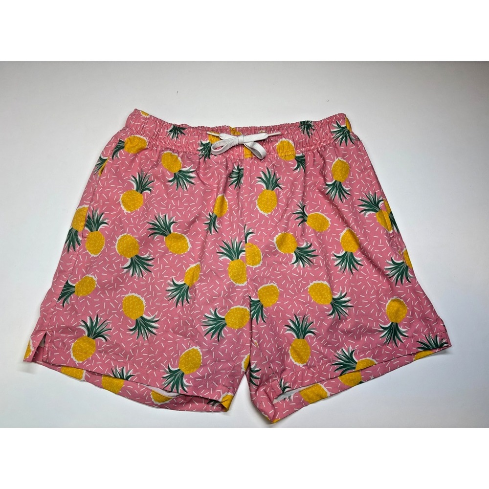 Bearbottom Swim Trunks Mens M Pink Pineappple Shorts Unlined Liner Removed